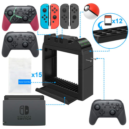 Charging Dock and Multi-Function Organizer for Nintendo Switch