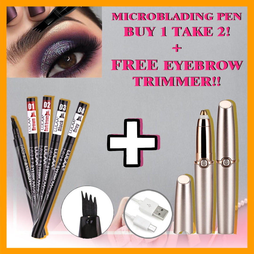 MICRO-BLADING EYEBROW PEN ( BUY 1 TAKE 2) + FREE EYEBROW TRIMMER WORTH P795.00!